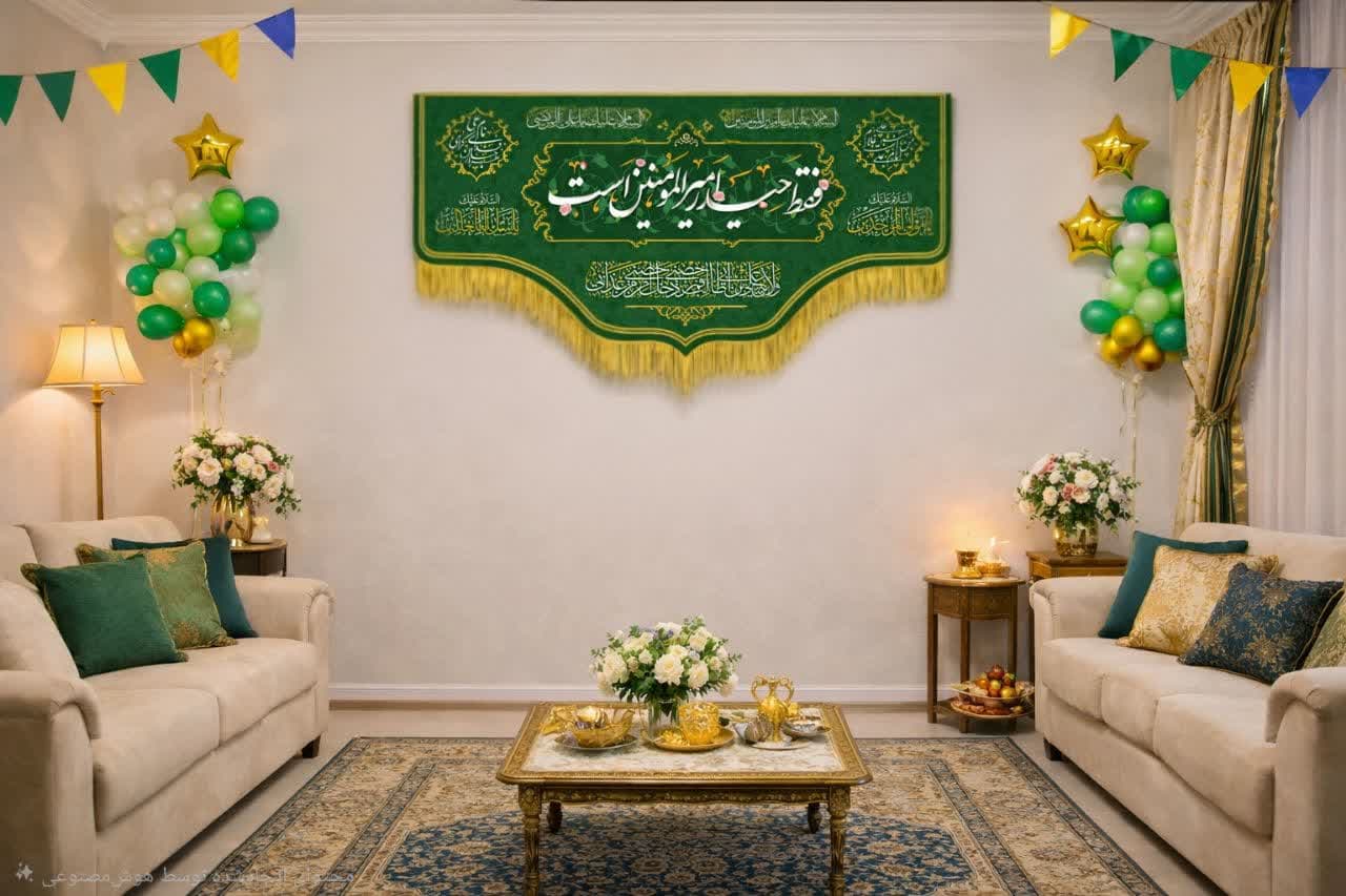 کتیبه فقط حیدر امیرالمومنین است سبز 